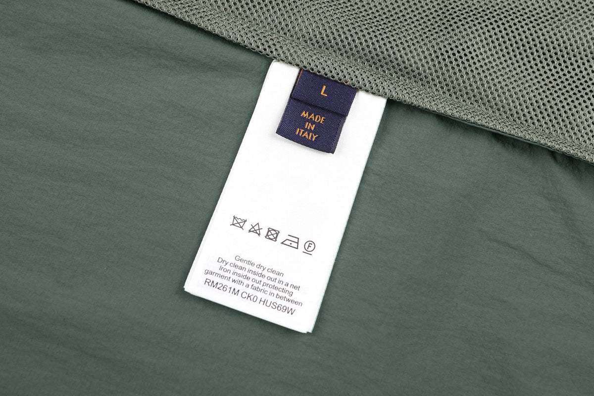 Green Nylon Plain Shirt Jacket - Men's