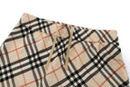 Beige Cotton Check Tailored - Men's