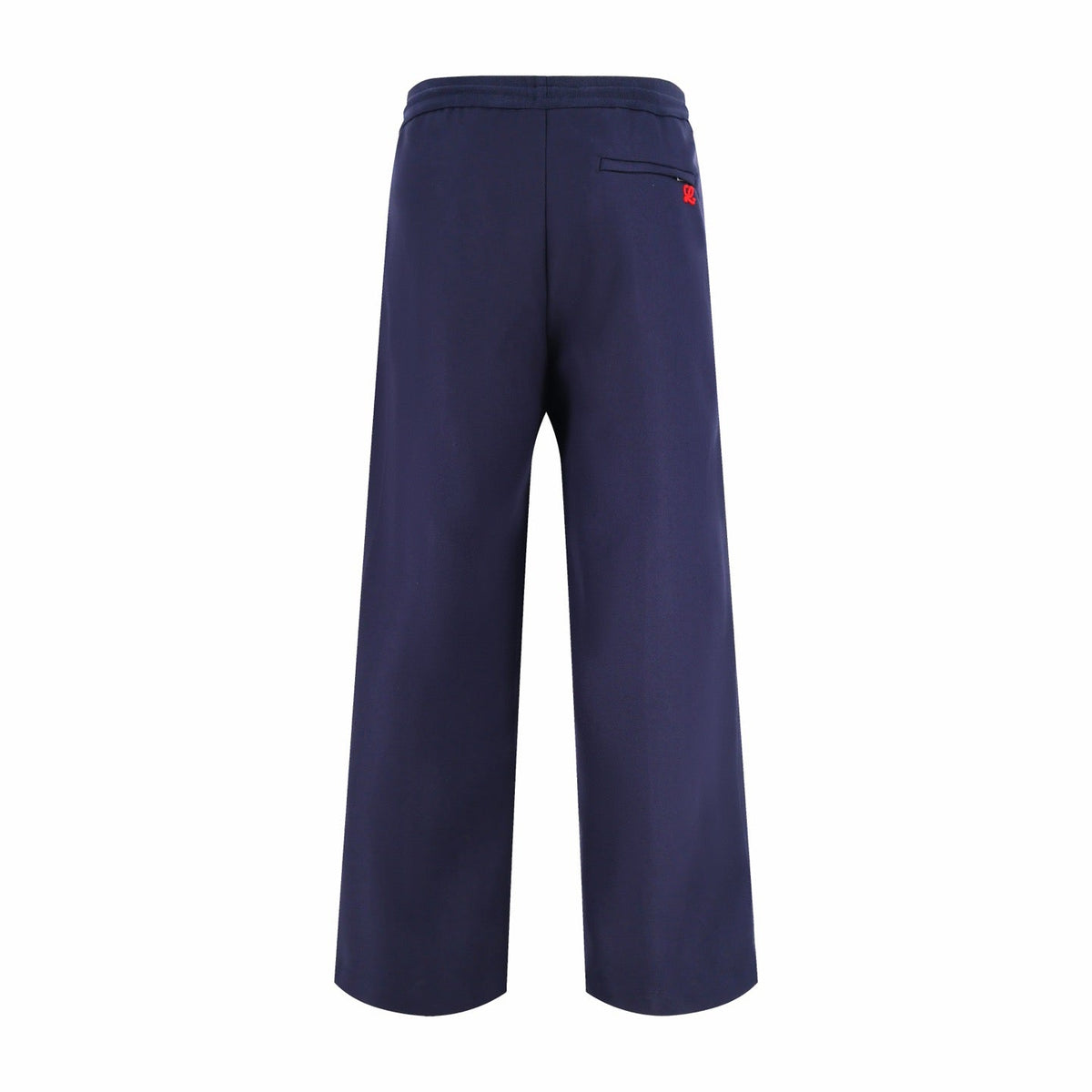 Navy Cotton Contrast Tie Wide-Leg - Men's