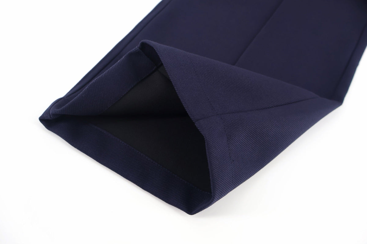 Navy Cotton Contrast Tie Wide-Leg - Men's