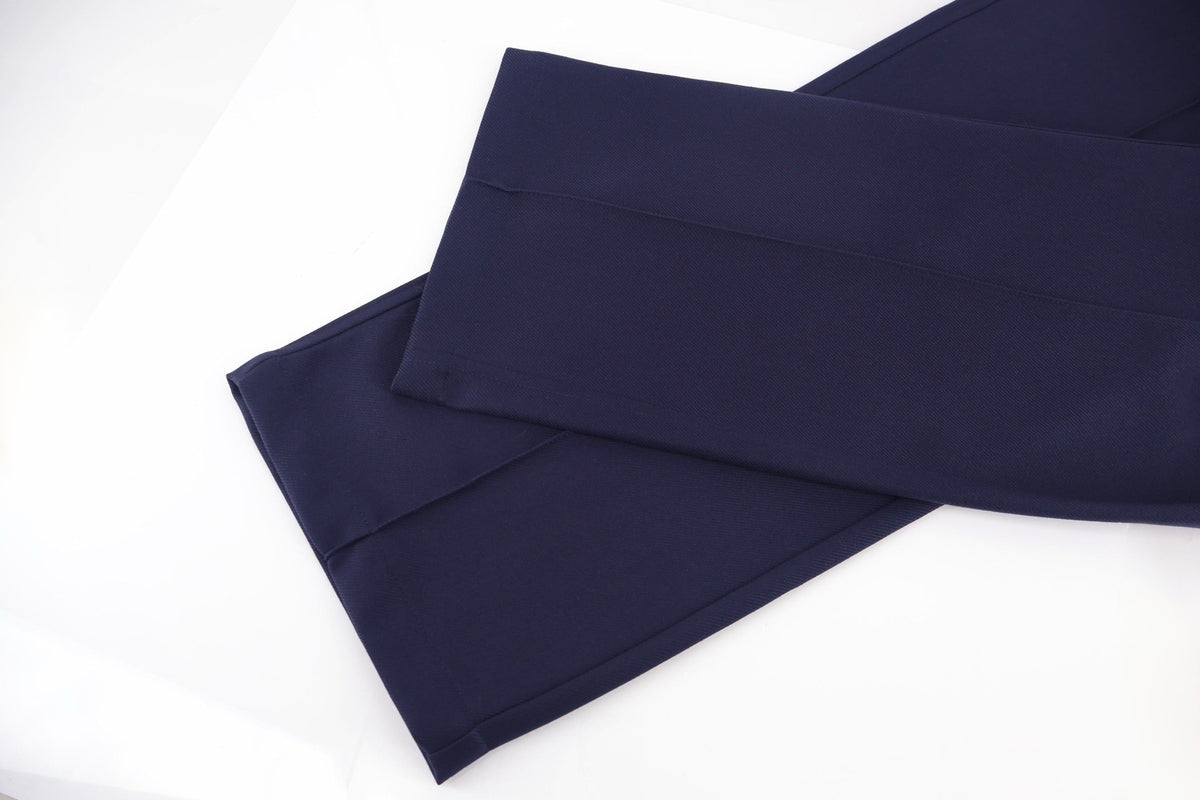 Navy Cotton Contrast Tie Wide-Leg - Men's