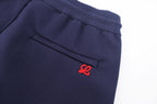Navy Cotton Contrast Tie Wide-Leg - Men's