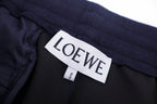 Navy Cotton Contrast Tie Wide-Leg - Men's