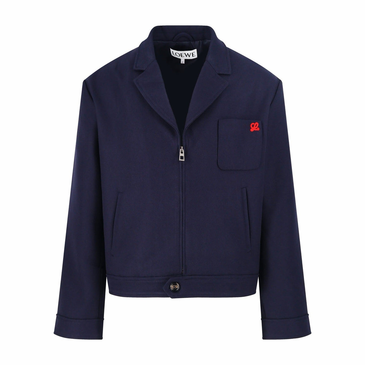 Navy Wool Patch Blouson - Men's