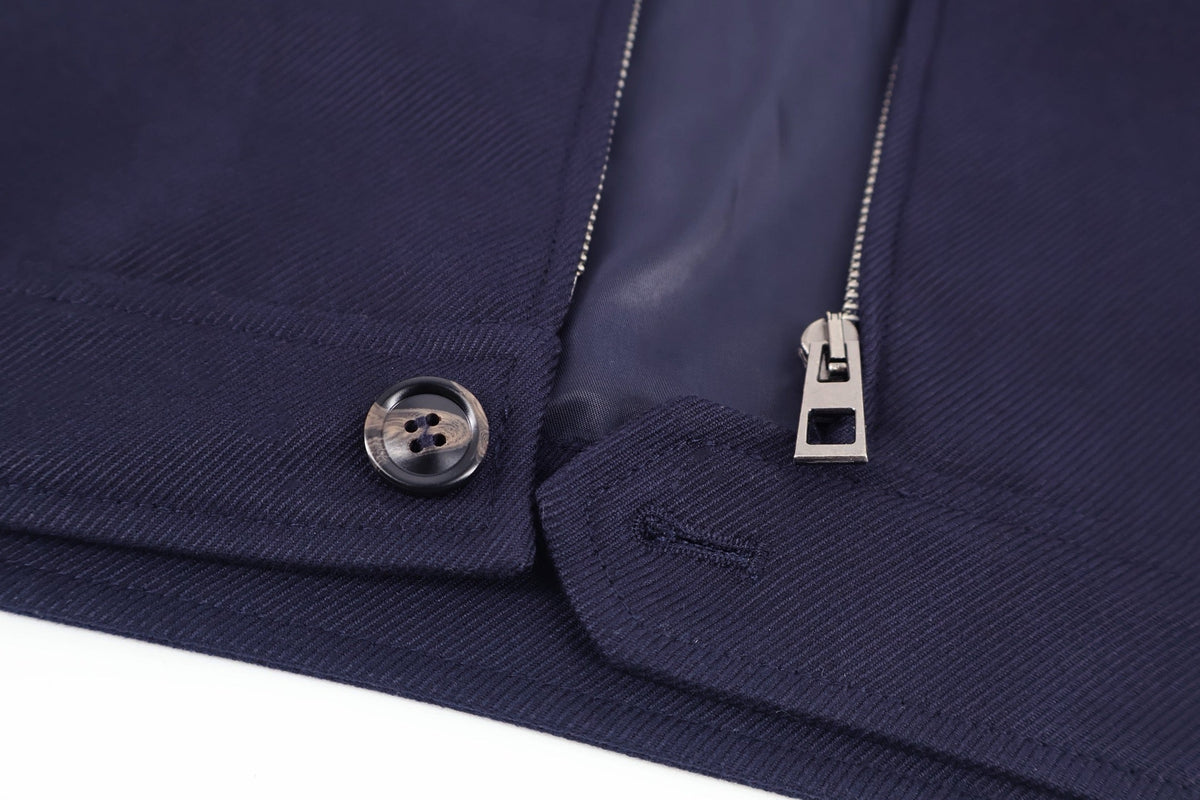 Navy Wool Patch Blouson - Men's