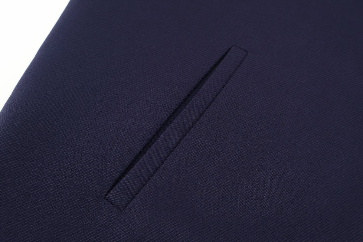 Navy Wool Patch Blouson - Men's