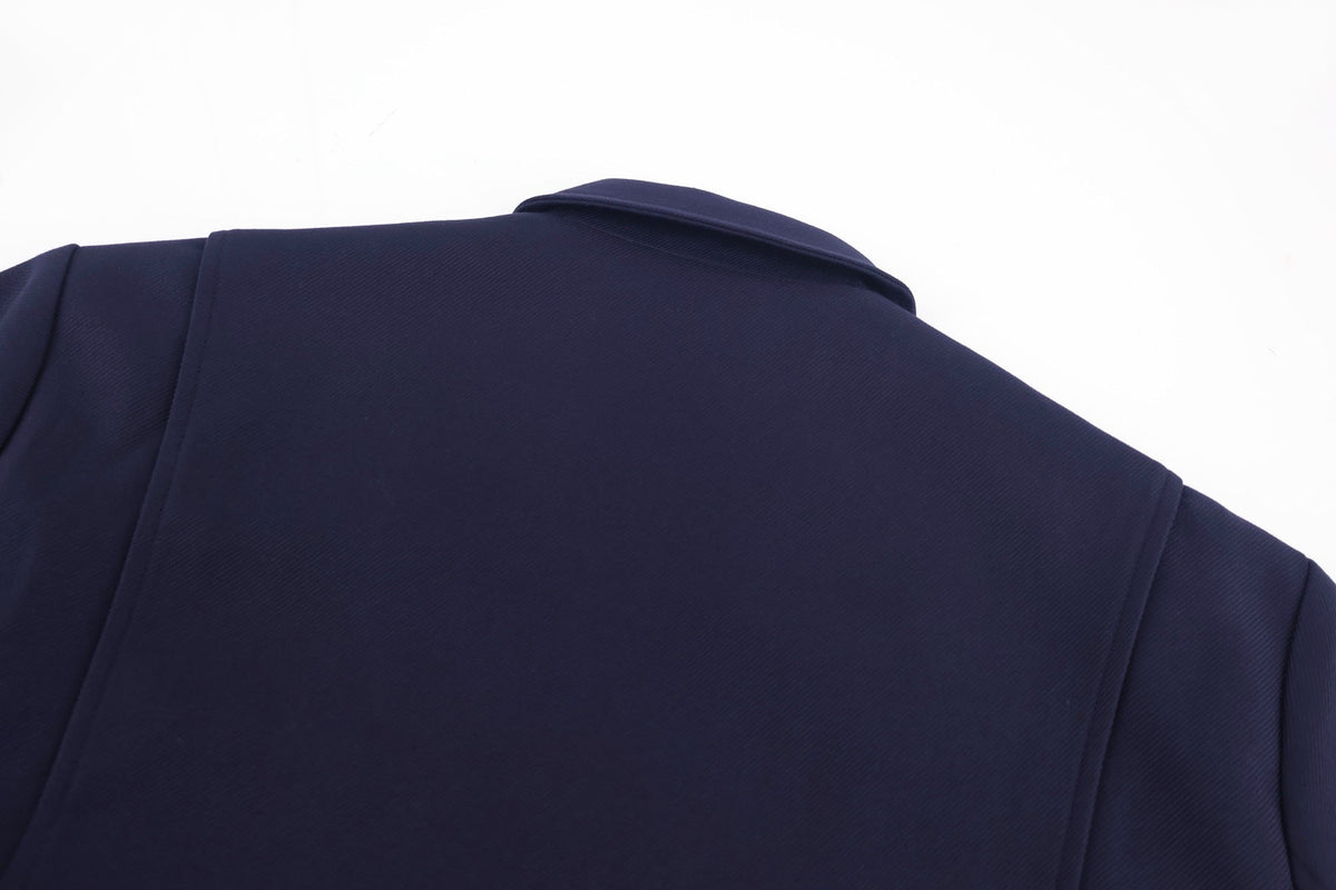 Navy Wool Patch Blouson - Men's
