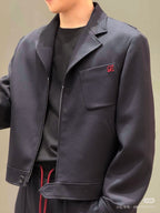 Navy Wool Patch Blouson - Men's