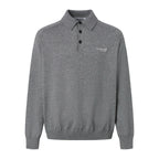 Black Cotton Chest Text Long-Sleeve - Men's