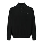 Black Cotton Chest Text Long-Sleeve - Men's