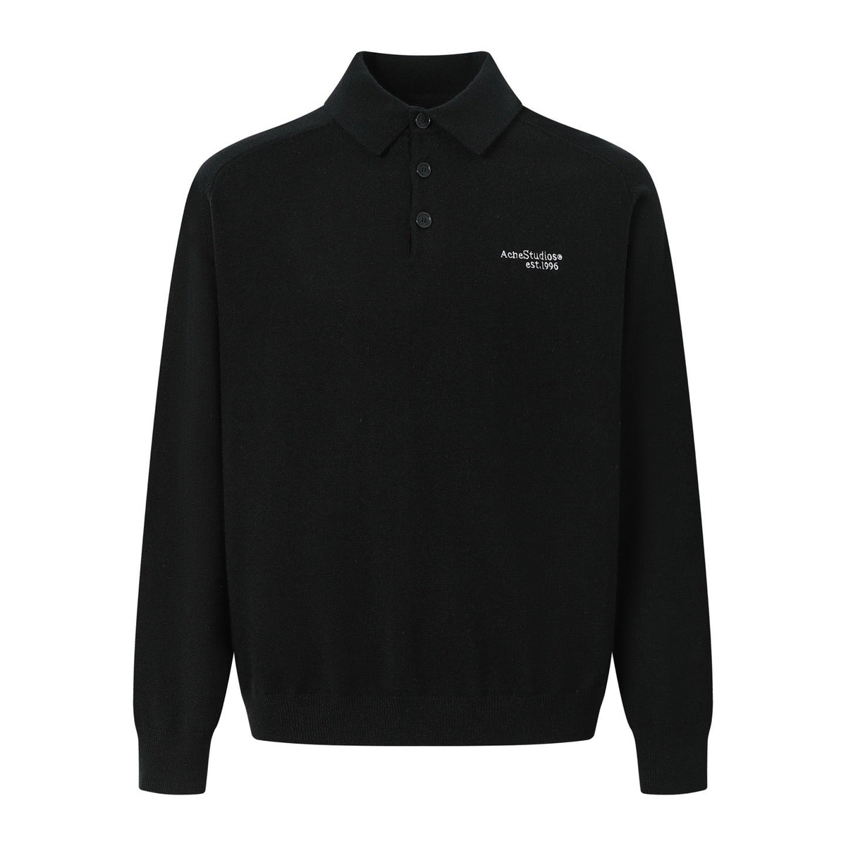 Black Cotton Chest Text Long-Sleeve - Men's