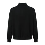 Black Cotton Chest Text Long-Sleeve - Men's