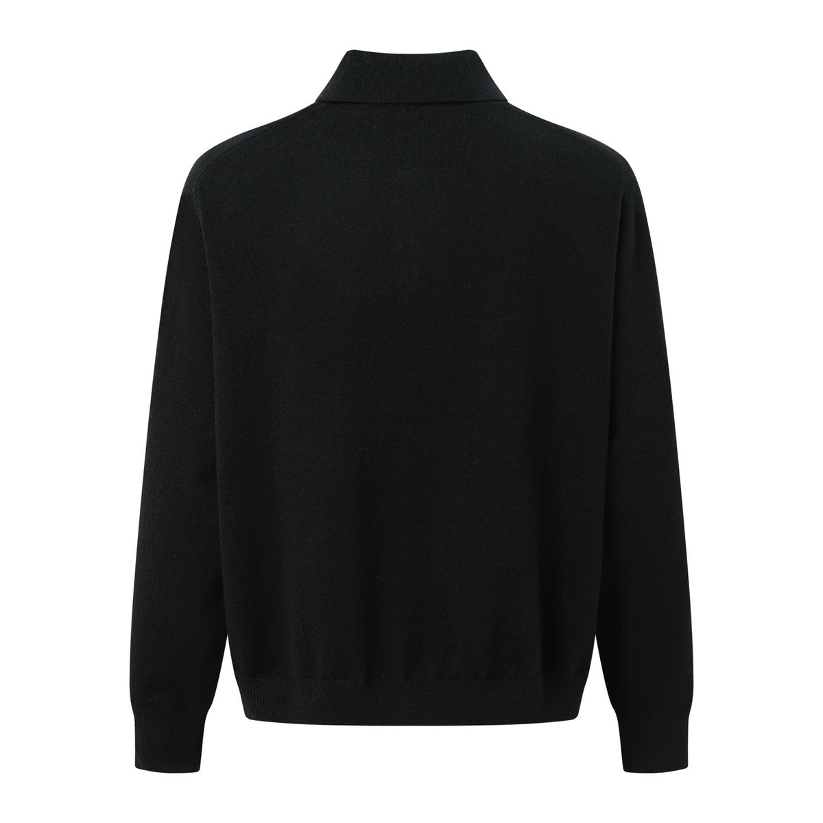 Black Cotton Chest Text Long-Sleeve - Men's