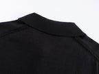 Black Cotton Chest Text Long-Sleeve - Men's