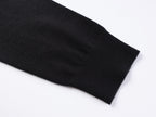 Black Cotton Chest Text Long-Sleeve - Men's