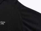 Black Cotton Chest Text Long-Sleeve - Men's