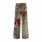 Blue Denim Print Straight - Men's