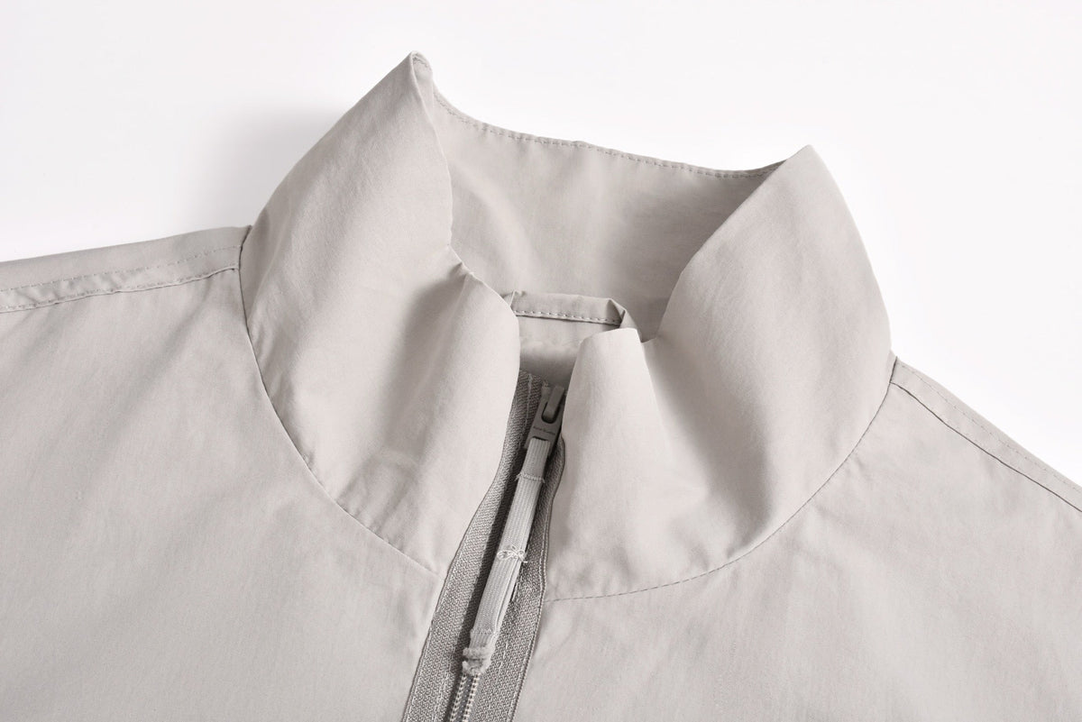 Black Nylon Stand Collar Blouson - Men's