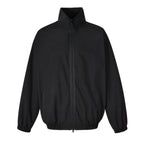 Black Nylon Stand Collar Blouson - Men's