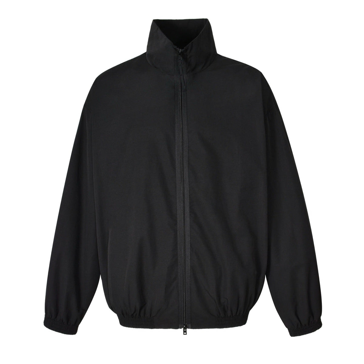 Black Nylon Stand Collar Blouson - Men's
