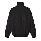 Black Nylon Stand Collar Blouson - Men's
