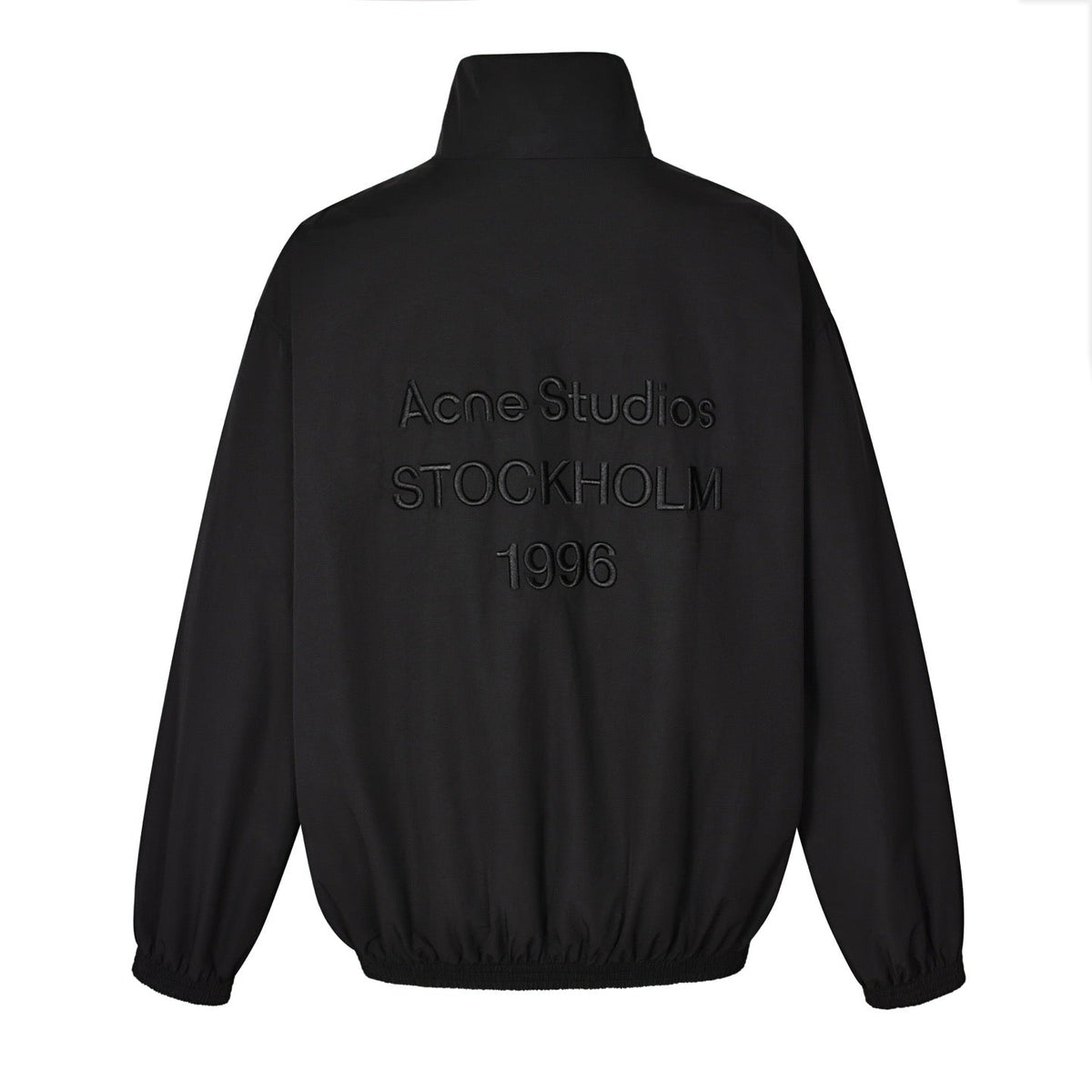 Black Nylon Stand Collar Blouson - Men's