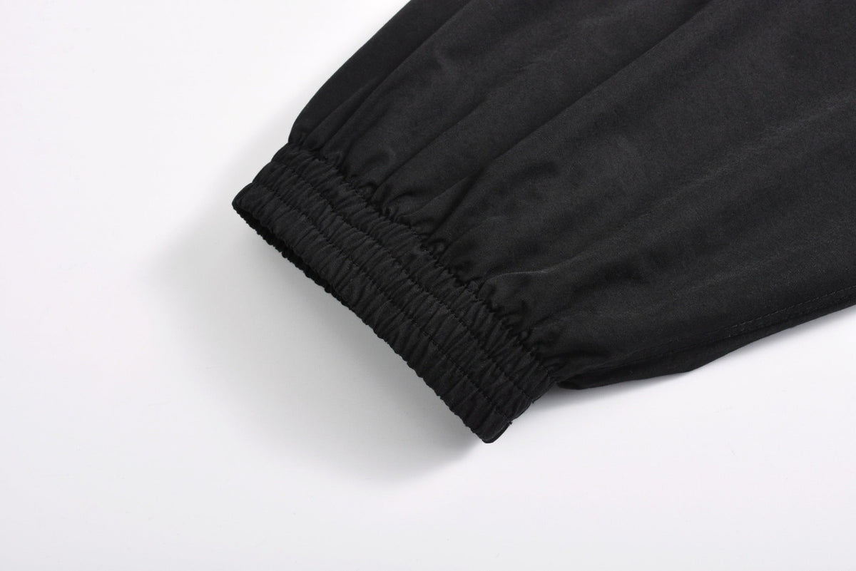 Black Nylon Stand Collar Blouson - Men's