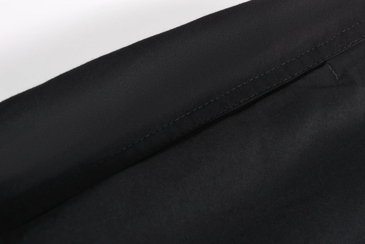Black Nylon Stand Collar Blouson - Men's