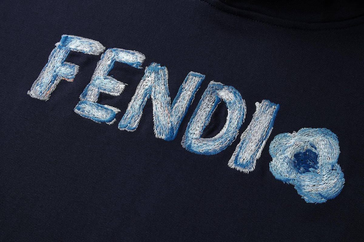 Navy Cotton Graphic Pullover - Men's