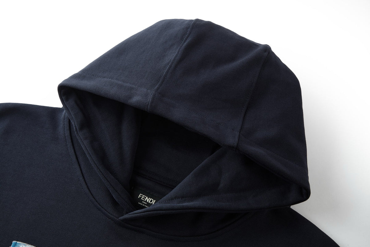 Navy Cotton Graphic Pullover - Men's