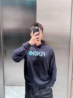 Navy Cotton Graphic Pullover - Men's