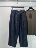 Grey Denim Tie Waist Wide-Leg - Men's