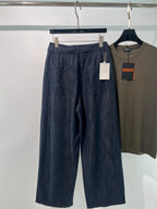 Grey Denim Tie Waist Wide-Leg - Men's