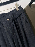 Grey Denim Tie Waist Wide-Leg - Men's