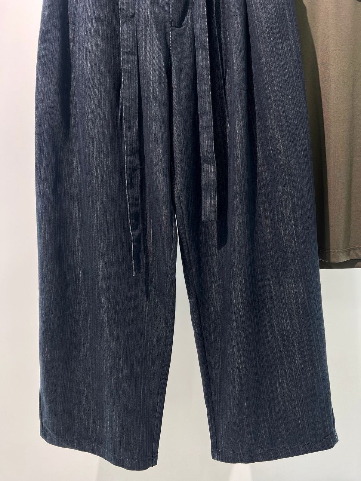 Grey Denim Tie Waist Wide-Leg - Men's
