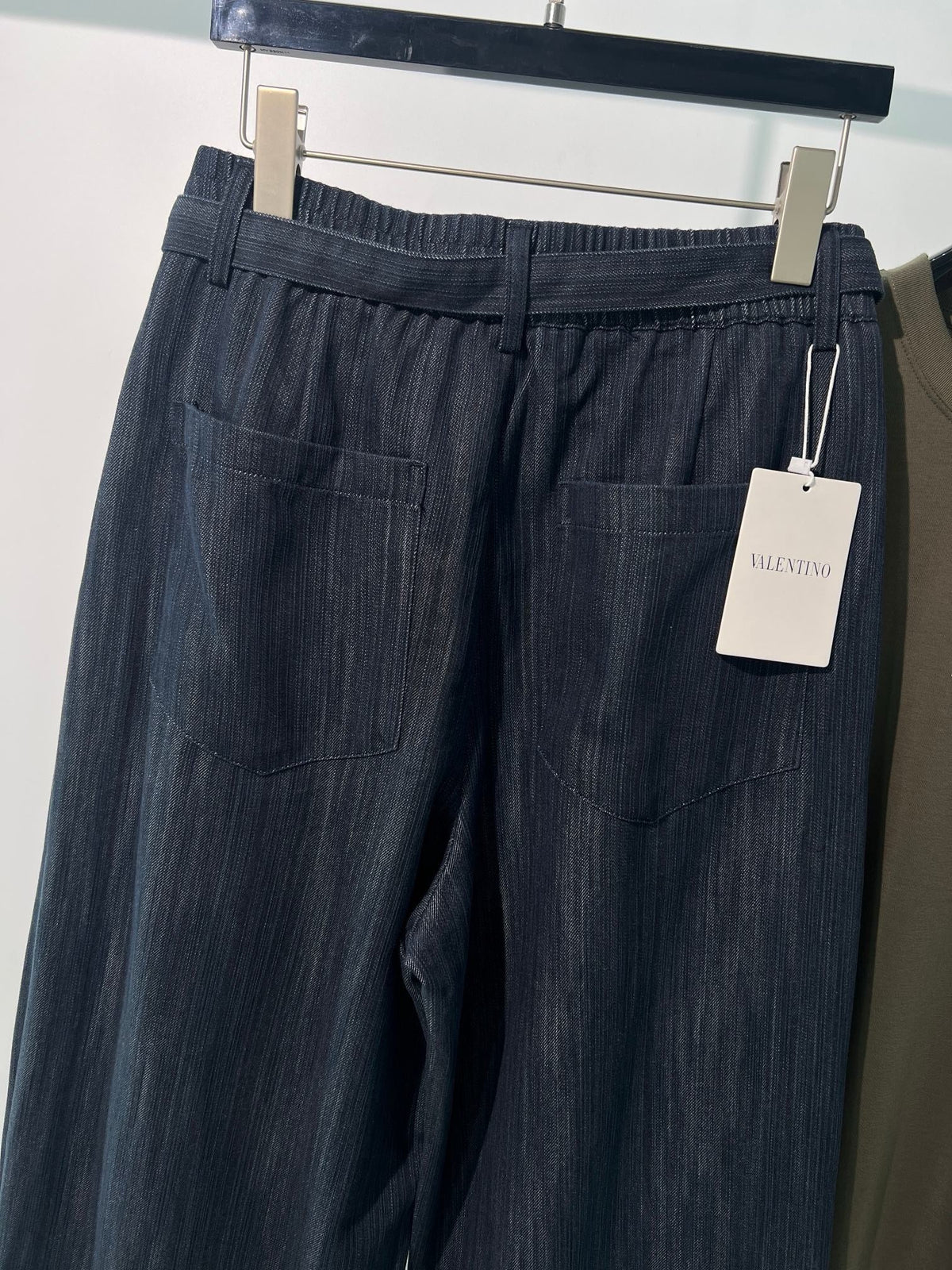 Grey Denim Tie Waist Wide-Leg - Men's