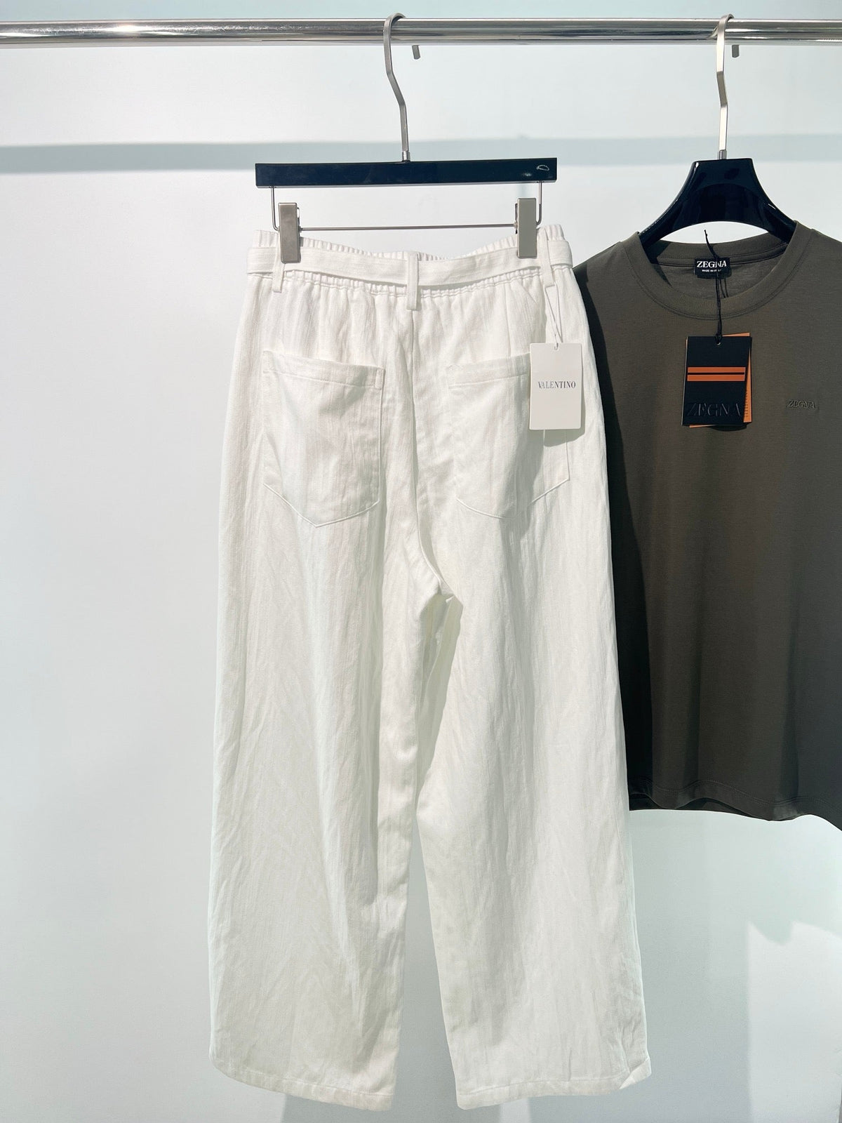 Grey Denim Tie Waist Wide-Leg - Men's