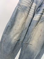 Blue Denim Faded Wide-Leg - Men's
