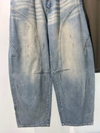 Blue Denim Faded Wide-Leg - Men's