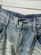 Blue Denim Faded Wide-Leg - Men's