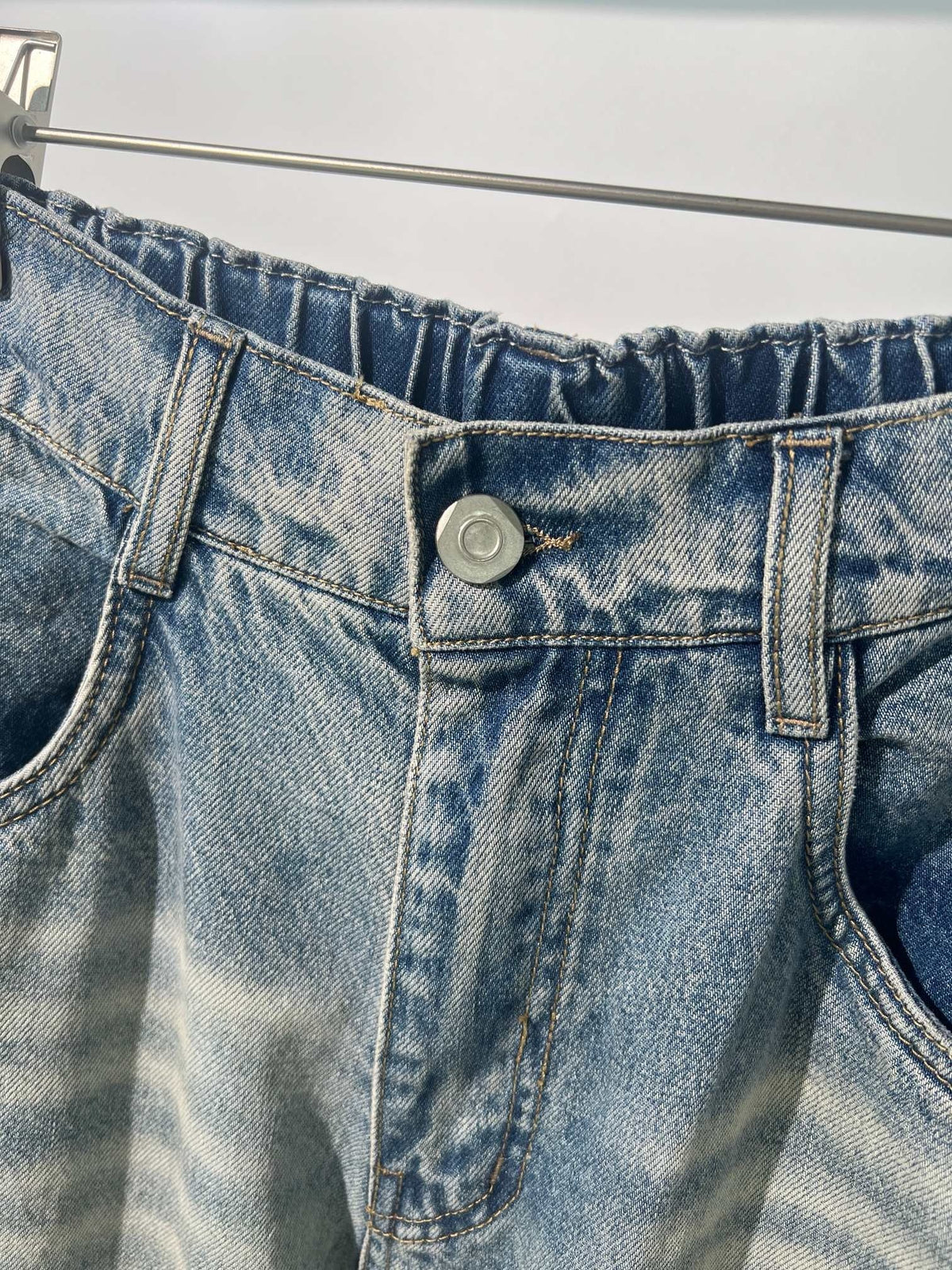 Blue Denim Faded Wide-Leg - Men's