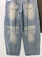 Blue Denim Faded Wide-Leg - Men's