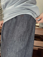 Grey Linen Plain Straight - Women's