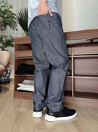 Grey Linen Plain Straight - Women's