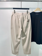 Cream Cotton Drawstring Joggers - Women's