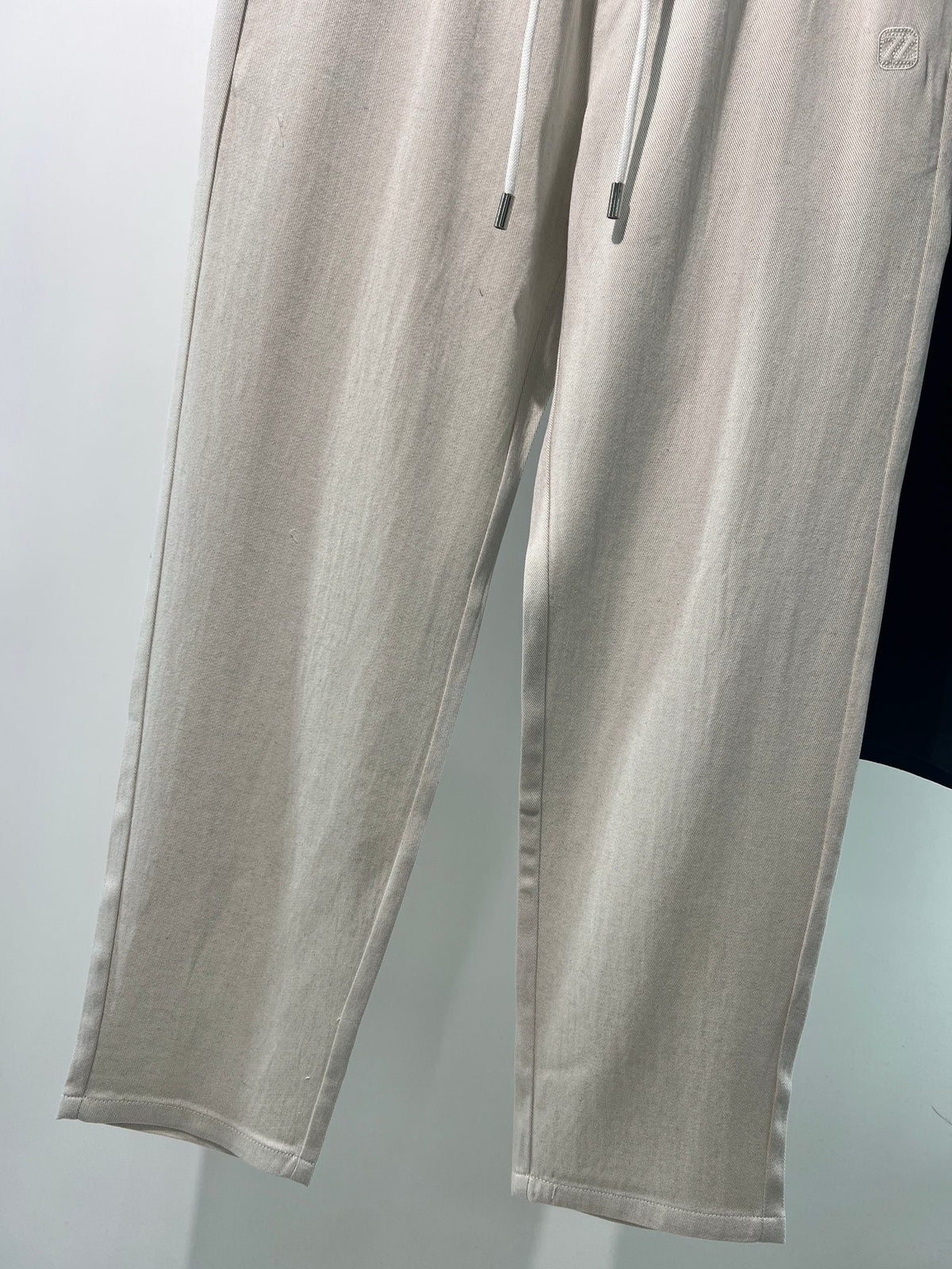 Cream Cotton Drawstring Joggers - Women's