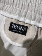 Cream Cotton Drawstring Joggers - Women's