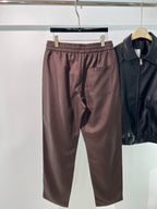 Brown Cotton Drawstring Straight - Women's