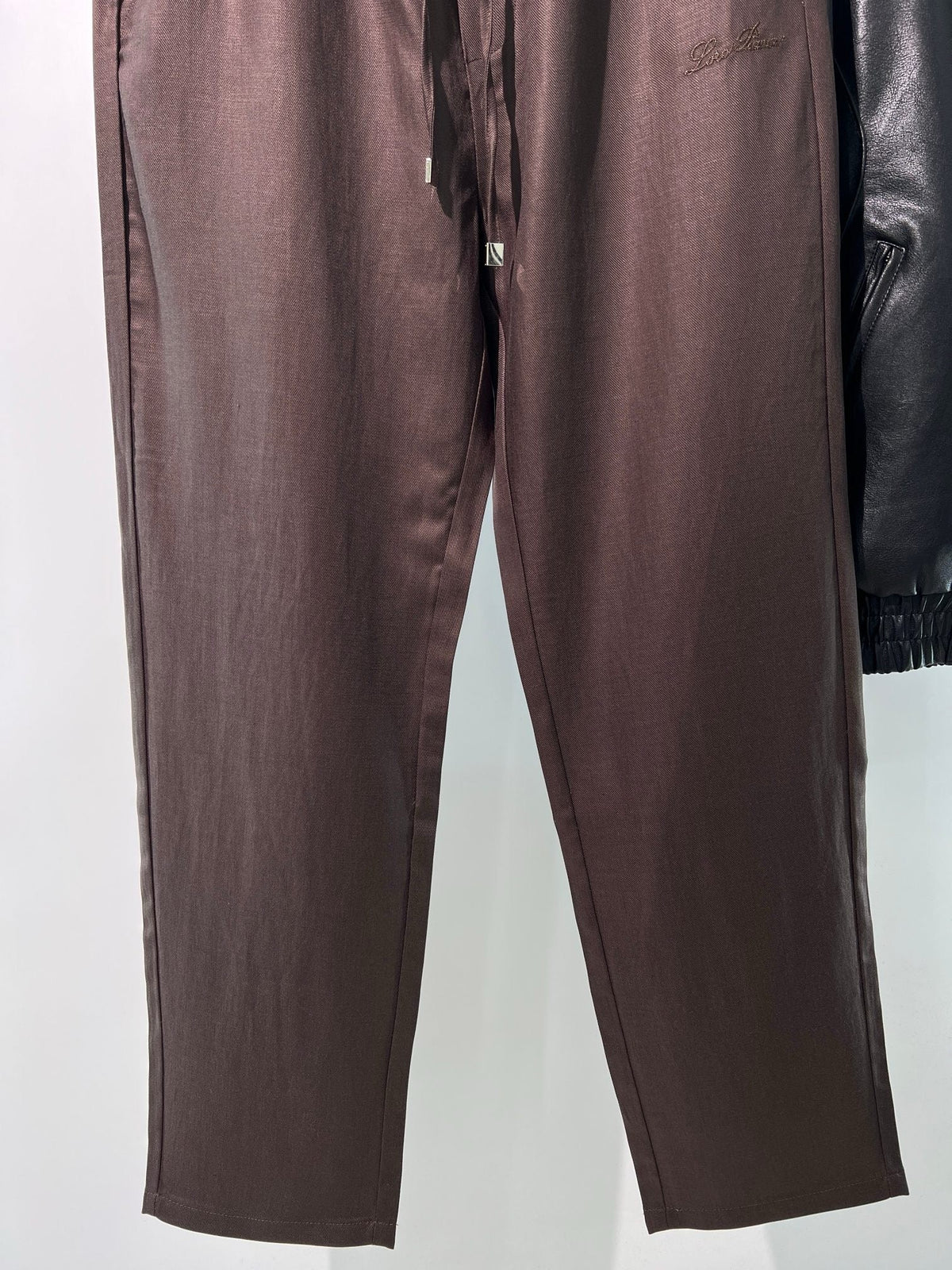 Brown Cotton Drawstring Straight - Women's