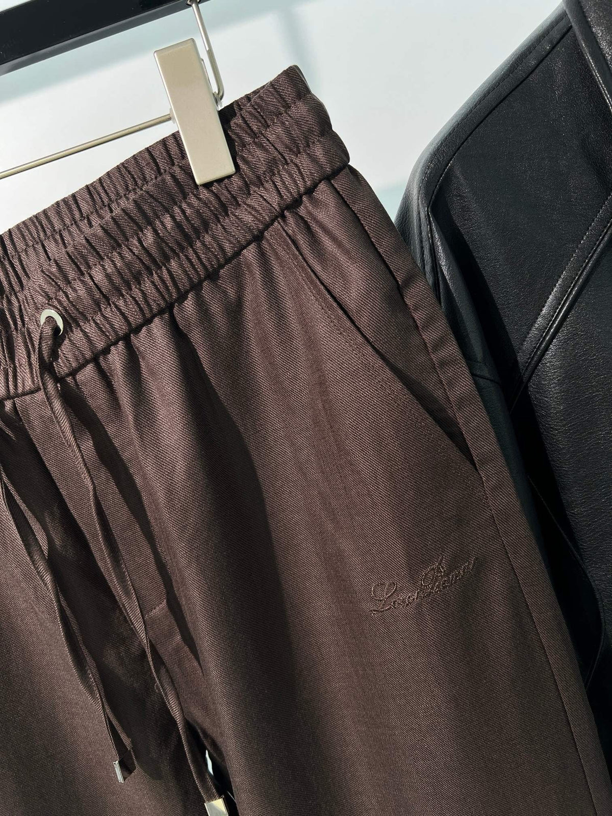 Brown Cotton Drawstring Straight - Women's